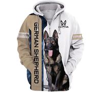 famesale If I Cant Bring My Dog Im Not Going Pastor Alemán Impreso 3D Sudadera con Capucha Hombres Mujeres Cremallera Chaqueta Casual Streetwear Sudadera
