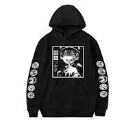 famesale Jibaku Shounen Toilet Bound Hanako Kun Harajuku Impreso Sudadera con Capucha para Mujer Hombres Ropa de Deporte con Canguro Bolsillo Lana Ropa Suelto Cálido Pull-Over