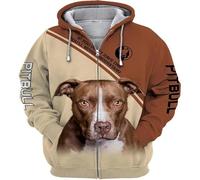 famesale Si no Tienes uno Nunca entenderás Pitbull 3D Impreso Cremallera Sudadera con Capucha Hombres Mujeres Sudadera Chaqueta Casual Streetwear