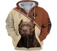 famesale Si no Tienes uno Nunca entenderás Pitbull 3D Impreso Cremallera Sudadera con Capucha Hombres Mujeres Sudadera Chaqueta Casual Streetwear