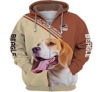 famesale Si Usted No Tiene Uno Nunca Entenderé Beagle 3D Impreso Cremallera Sudadera con Capucha Hombres Mujeres Pullover Zip Sudadera Casual Streetwear Chándal