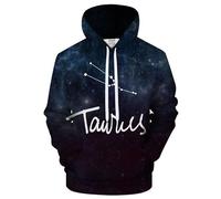 famesale Sudadera con Capucha Unisex Galaxy Zodiac Gemini/Pisces/Taurus/Virgo/Aries Constellation 3D Printed Hoody Sweatshirt Fashion Casual Pullover con Bolsillo para Hombre y Mujer