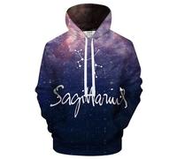 famesale Sudadera con Capucha Unisex Galaxy Zodiac Gemini/Pisces/Taurus/Virgo/Aries Constellation 3D Printed Hoody Sweatshirt Fashion Casual Pullover con Bolsillo para Hombre y Mujer
