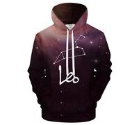 famesale Sudadera con Capucha Unisex Galaxy Zodiac Gemini/Pisces/Taurus/Virgo/Aries Constellation 3D Printed Hoody Sweatshirt Fashion Casual Pullover con Bolsillo para Hombre y Mujer