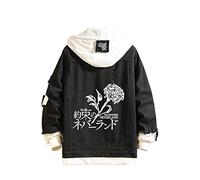 famesale Unisex The Promised Neverland Chaqueta con Capucha Cosplay Emma Norman Ray Chaqueta de Mezclilla Anime Casual Sudadera Disfraz Jumper