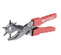 Famex 3519 - Alicates Sacabocado Agujero, Perforadora Puzones de 6 Tamaños 3,5-7,5 mm - Sacador para Cuero Piel Cinturones Correas con 6 Placas