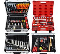 Famex 418-18 - Maletín de herramientas profesional de aluminio con juego de llaves de vaso de alta calidad para uso comercial