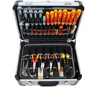 Famex 700-L - Maletín de herramientas de aluminio con 2 paletas con 56 bolsillos para insertar, carga máxima de 30 kg, compartimento en el suelo del maletero, vacío, sin herramientas, 460 x 355 x 180