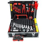 Famex 755-57 - Caja de herramientas de aluminio equipada con herramientas de alta calidad, juego completo - Caja de herramientas llena, caja de herramientas para el hogar, garaje, taller