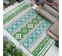 Famibay Alfombra Exterior 245x305cm Alfombra Exterior Impermeable Reversible Plástico Grande Resistente UV Azul Verde Alfombras Exterior Terraza Jardin Camping Patio
