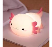 FAMIDUO Iluminación infantil nocturna Axolotl, lámpara de axolotl, luz nocturna de silicona regulable/recargable para guardería, decoración para habitación de bebé, regalo de axolotl para niños