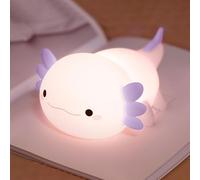 FAMIDUO Iluminación infantil nocturna Axolotl, lámpara de axolotl, luz nocturna de silicona regulable/recargable para guardería, decoración para habitación de bebé, regalo de axolotl para niños