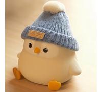 FAMIDUO Luz Bebe Nocturna, Kawaii Pingüino Lampara Quitamiedos Infantil de Silicona con Control Táctil, USB Recargable Luz Nocturna Infantil con 2 Modos Brillo, Linda Regalo para Niños, Niñas