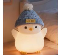 FAMIDUO Luz Bebe Nocturna Pingüino, Luz Nocturna Infantil de Silicona con Control Táctil, LED Recargable Lampara Bebe Noche 20 Minutos Temporizador,Decoración para Dormitorio,Regalo para Bebés y Niños