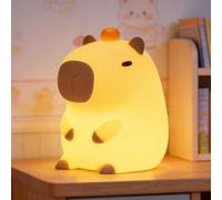 FAMIDUO Luz Nocturna Capibara Naranja, Lámpara Silicona Alimentaria