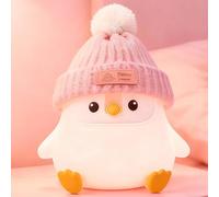 FAMIDUO Luz Nocturna Infantil Pingüino, Luz Bebe Nocturna de Silicona con Control Táctil, Lampara Quitamiedos Infantil 2 Modos de Atenuación con Recargable por USB C, Regalo para Niños y Niñas