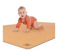 Famifidus Alfombra para gatear sin sustancias nocivas - Alfombra infantil de corcho y caucho natural - 180 x 135 cm - Alfombra con un grosor de 4,5 mm (80 x 80 cm)