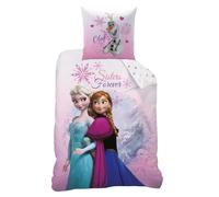 Familando - Juego de cama Frozen Anna, Elsa & Olaf (2 piezas) - Funda de edredón y funda de almohada de 135 x 200 cm y 80 x 80 cm con cremallera - Renforcé - Suave, transpirable y fácil de limpiar