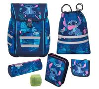 Familando Juego de mochilas escolares Stitch-Parent, azul, 6 piezas con estuche