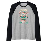Familia a Juego Elf Chief Elf Fun Mens Christmas Group Camiseta Manga Raglan