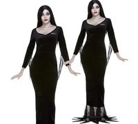 Familia Addams Morticia Adulto Oficial Mujer Disfraz Halloween + Wi