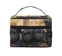 Familia Affenpinscher Cachorros Perros Negros Mono, Bolsa de Maquillaje Bolsa de cosméticos Bolsa de artículos de tocador de Viaje portátil Estuche para lápices Bolsa de artículos de tocador