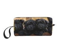 Familia Affenpinscher Cachorros Perros Negros Mono, Bolsa de Maquillaje Bolsa de cosméticos Bolsa de artículos de tocador de Viaje portátil Bolsa de Maquillaje