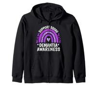 Familia Alzheimers Rainbow Support Squad Demencia Concientización Sudadera con Capucha
