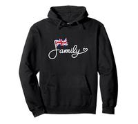 Familia británica - Bandera británica Union Jack Heritage Word Art Sudadera con Capucha