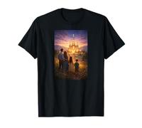 Familia Caminando hacia la Escena del Templo Camino Eterno mormón Camiseta