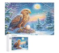 Familia de águila en Nido de montaña con Puesta del Sol Puzzle 1000 Piezas para Adultos Entrenamiento Cerebral Dominio Lógico Regalo para Amantes De Desafíos 1000 PCS
