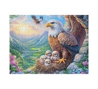 Familia de águilas en el Valle con un águila Volando Puzzle 500 Piezas Cartón Resistente Rompecabezas Familiar para Toda La Familia Juguete Educativo 3D Maquetas Construir 500 PCS