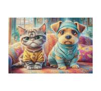 Familia de Ardillas terrestres Puzzles 1000 Piezas Estera Portátil 3D Rompecabezas Familiar para Adultos Aliviar Estrés Decoración Hogar Moderno Creativo 1000 PCS