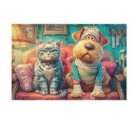 Familia de Ardillas terrestres Puzzles 1000 Piezas Obra De Arte 3D Familiar Tiempo Feliz Rompecabezas para Adultos Aliviar Estrés Decoración Hogar Moderno DIY 1000 PCS