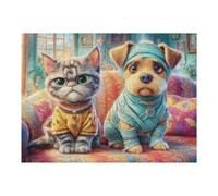 Familia de Ardillas terrestres Puzzles 500 Piezas Decoración Hogar 3D Rompecabezas Familiar para Adultos Obra De Arte Colorido DIY Creativo 500 PCS