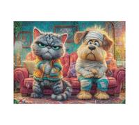 Familia de Ardillas terrestres Puzzles 500 Piezas Maquetas 3D Educativas Profesionales Tiempo Feliz Rompecabezas para Familia Construir DIY Moderno Aliviar Estrés Decoración 500 PCS