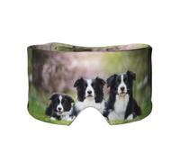 Familia de Border Collie,Máscara para ojos con bloqueo de luz y protección ocular completa para dormir, orejeras y ojos.
