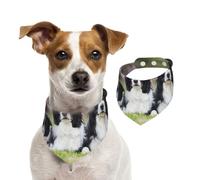 Familia de Border Collie,Pañuelos de algodón para Perros, Bufandas Ajustables para Mascotas,S