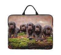 Familia de Cachorros de Labrador, Cachorros Marrones pequeños,Funda para portátil de 14 Pulgadas, Funda para portátil, maletín con asa