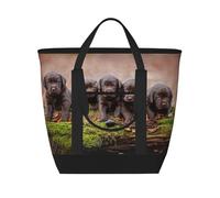 Familia de cachorros de labrador, cachorros pequeños marrones,Bolsas de almuerzo de gran capacidad, bolsa de mano térmica para mujeres, hombres, trabajo, picnic, viajes.