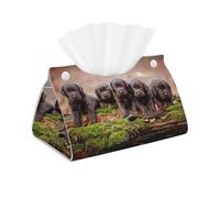 Familia de Cachorros de Labrador, Cachorros pequeños Marrones, Funda para Caja de pañuelos con Cierre, Reutilizable, Decorativa para baño, Sala de Estar, Dormitorio, Oficina y Coche.
