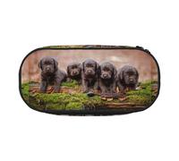 Familia de Cachorros de Labrador, Color marrón, Estuche pequeño para lápices, Estuche de Gran Capacidad, Organizador de papelería de Oficina.