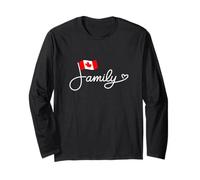 Familia de Canadá - Patrimonio de la Bandera Canadiense Word Art Manga Larga