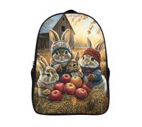 familia de conejos impreso en 3d mochilas con arnés ajustables cosecha de otoño informal grande mochila informal moda mochilas ligeras 2 compartimento-16,para hombres mujer safari de senderismo