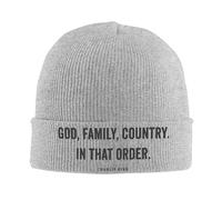 Familia de Dios País En Ese Orden Charlie Kirk Sombreros Tejidos Gorro de otoño Invierno Cálido Cálido Acrílico Unisex Skullcap Casual