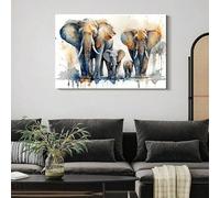 Familia de elefantes, pósteres y láminas con temática africana de animales, lienzos grandes para pared (60x108cm/sin marco)