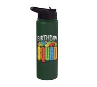 Familia de fuentes Birthday Squad Matching Brick Builder Stainless Steel Insulated Water Bottle