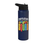 Familia de fuentes Birthday Squad Matching Brick Builder Stainless Steel Insulated Water Bottle