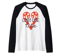 Familia de Fuentes Candy Cane Cutie Christmas Matching Camiseta Manga Raglan