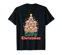 Familia de Fuentes Capybara Christmas Tree Holiday Capy Camiseta